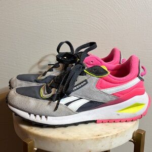 Reebok Black and Pink Accent Sneakers